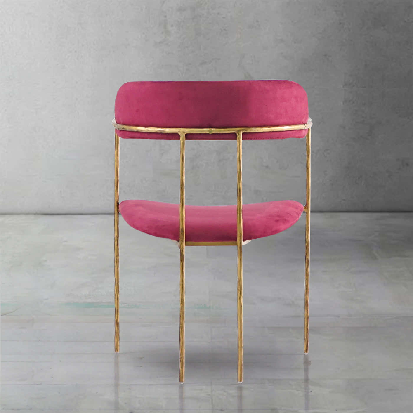 Hand-Forged Metal Vintage Armrest Dining Chair