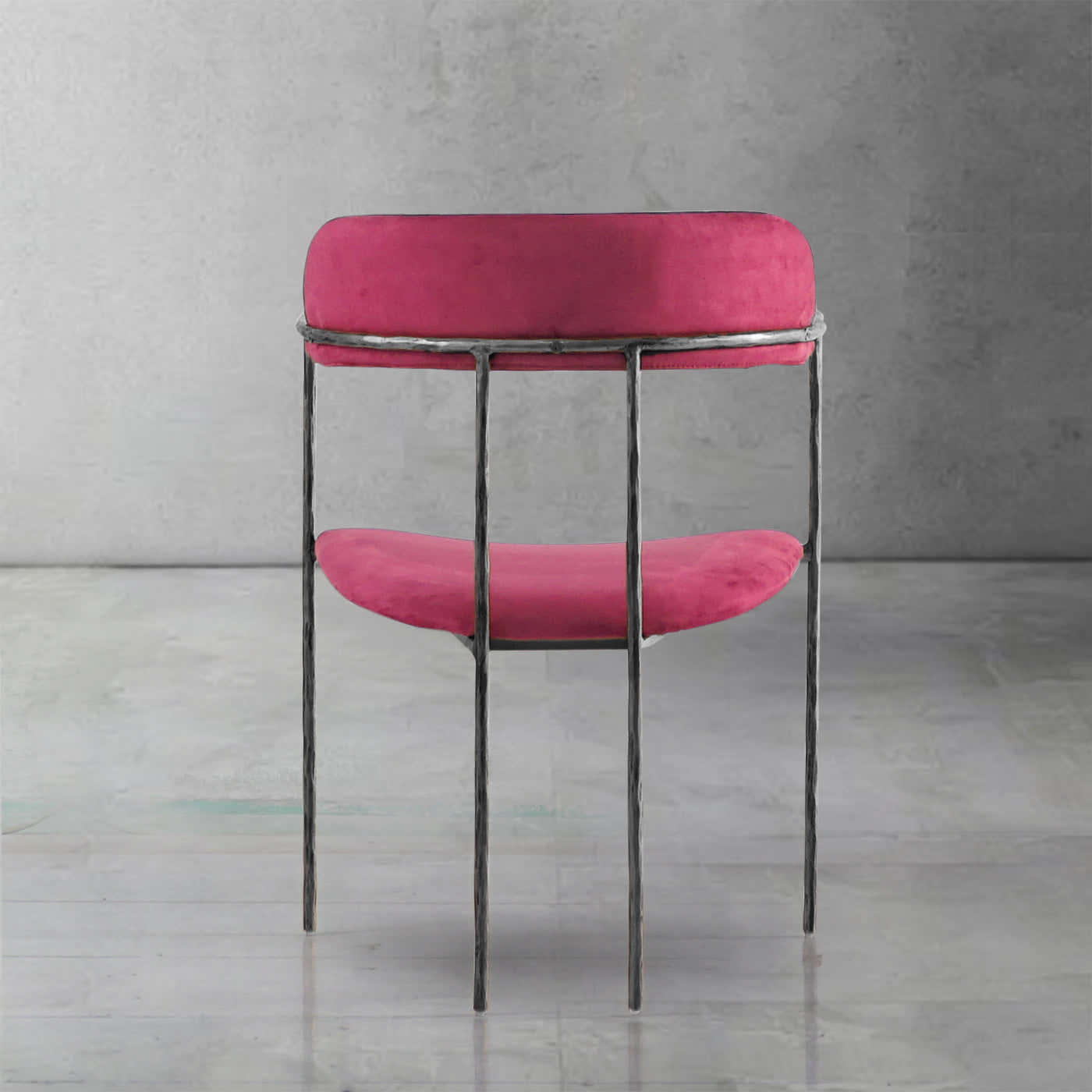 Hand-Forged Metal Vintage Armrest Dining Chair