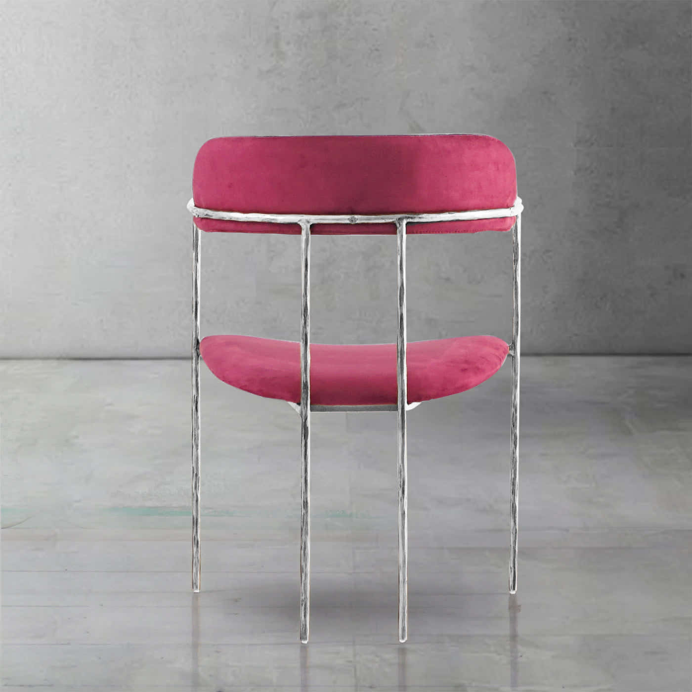 Hand-Forged Metal Vintage Armrest Bar Chair