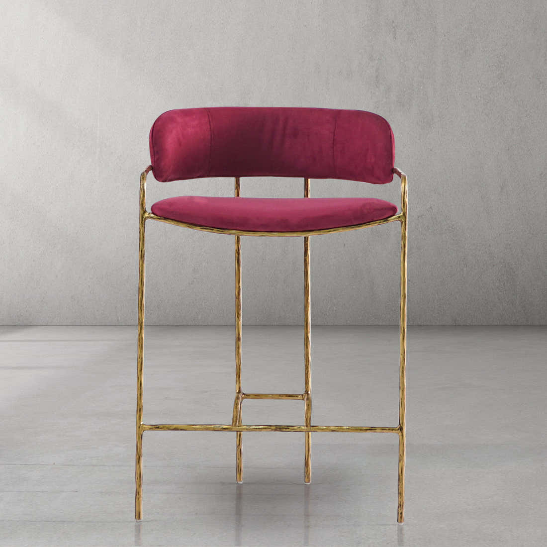 Hand-Forged Metal Vintage Armrest Bar Chair