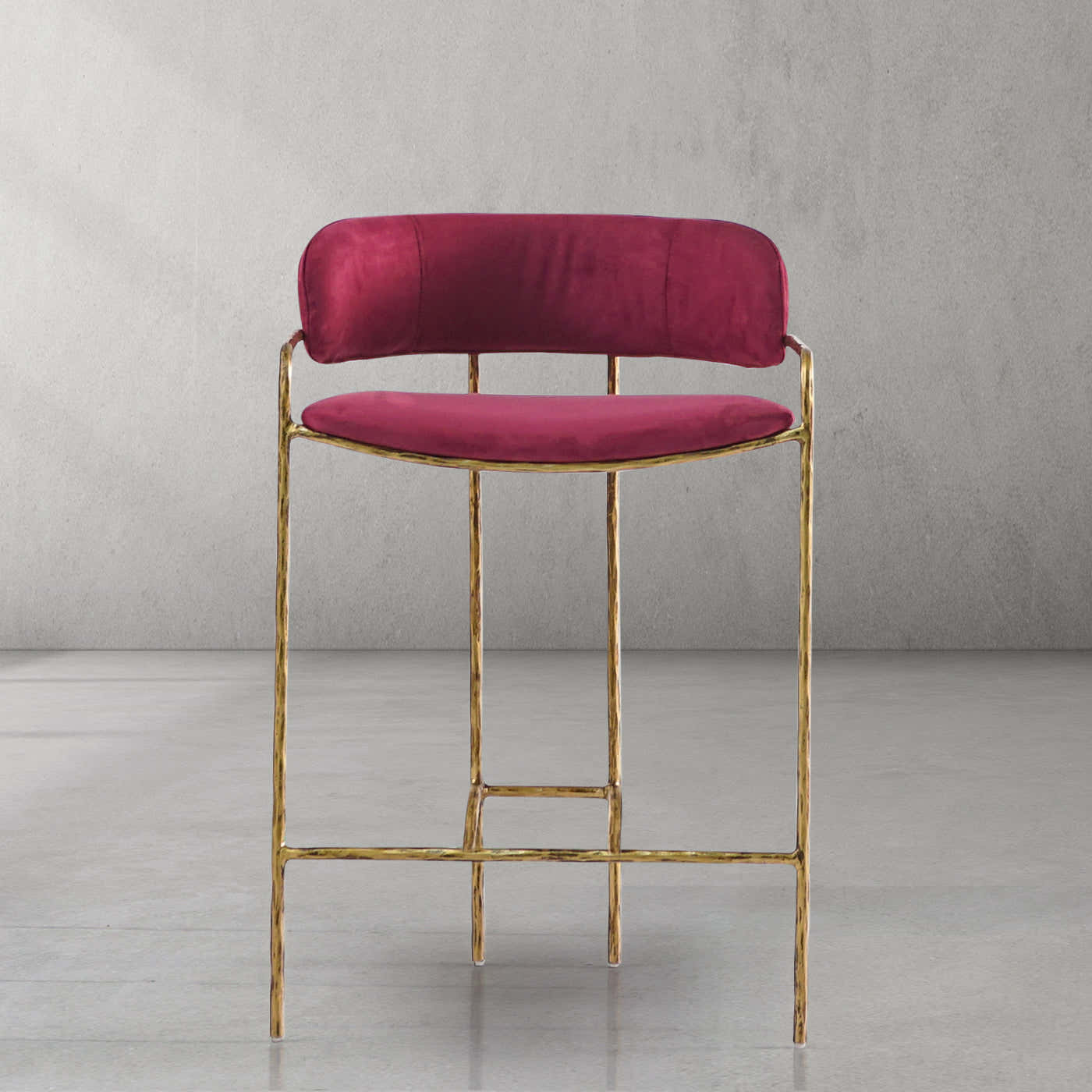 Hand-Forged Metal Vintage Armrest Bar Chair