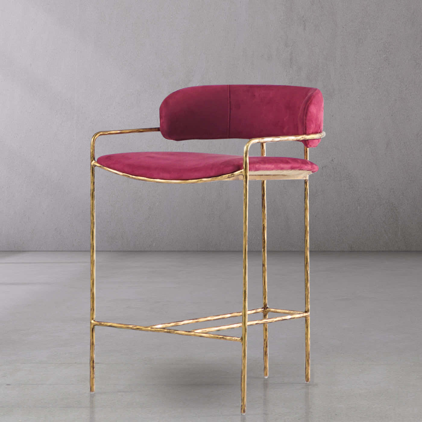 Hand-Forged Metal Vintage Armrest Bar Chair