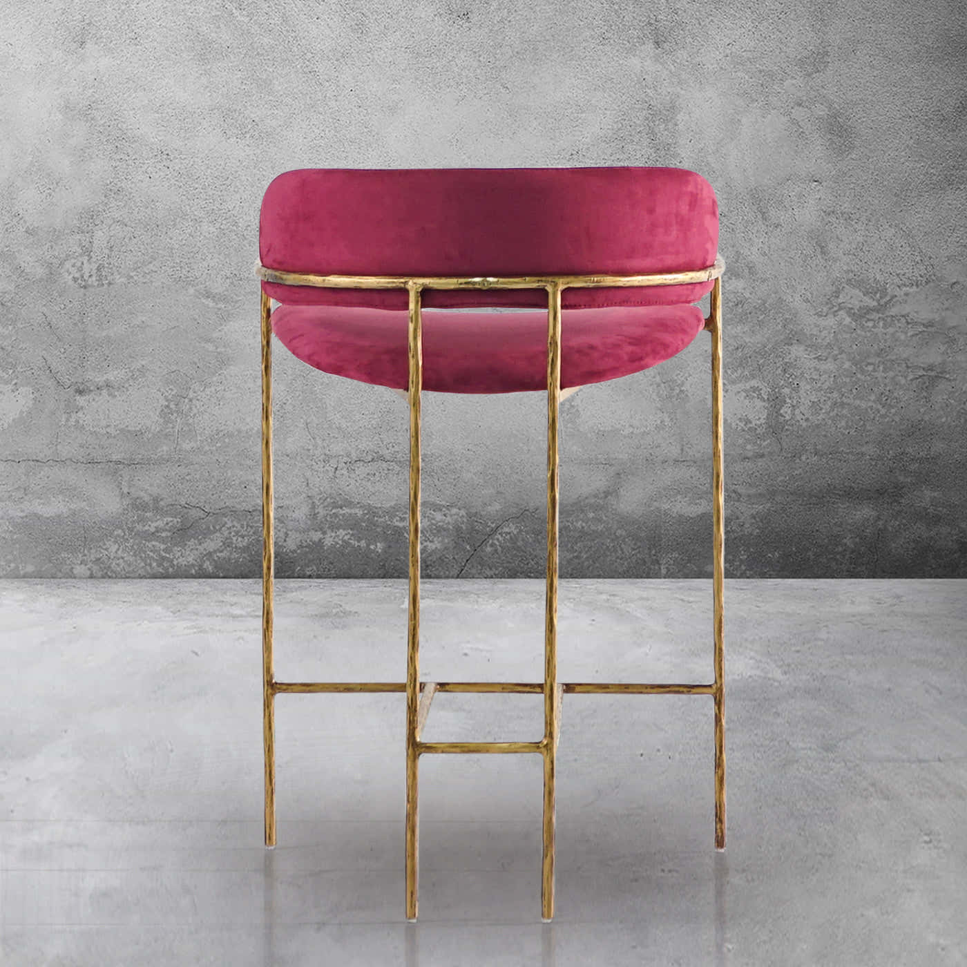 Hand-Forged Metal Vintage Armrest Bar Chair