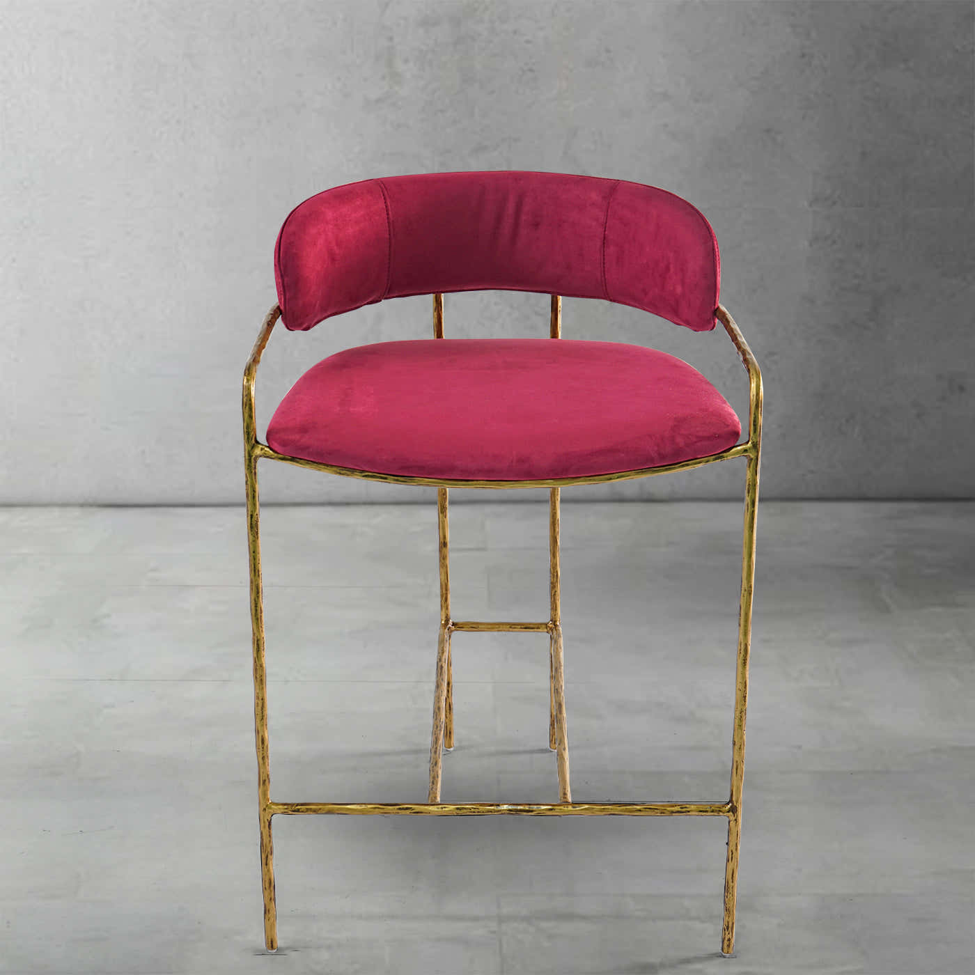 Hand-Forged Metal Vintage Armrest Bar Chair