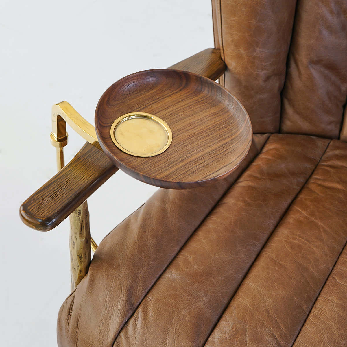 Hand-Forged Metal Vintage Leather Armchair Cigar Chair