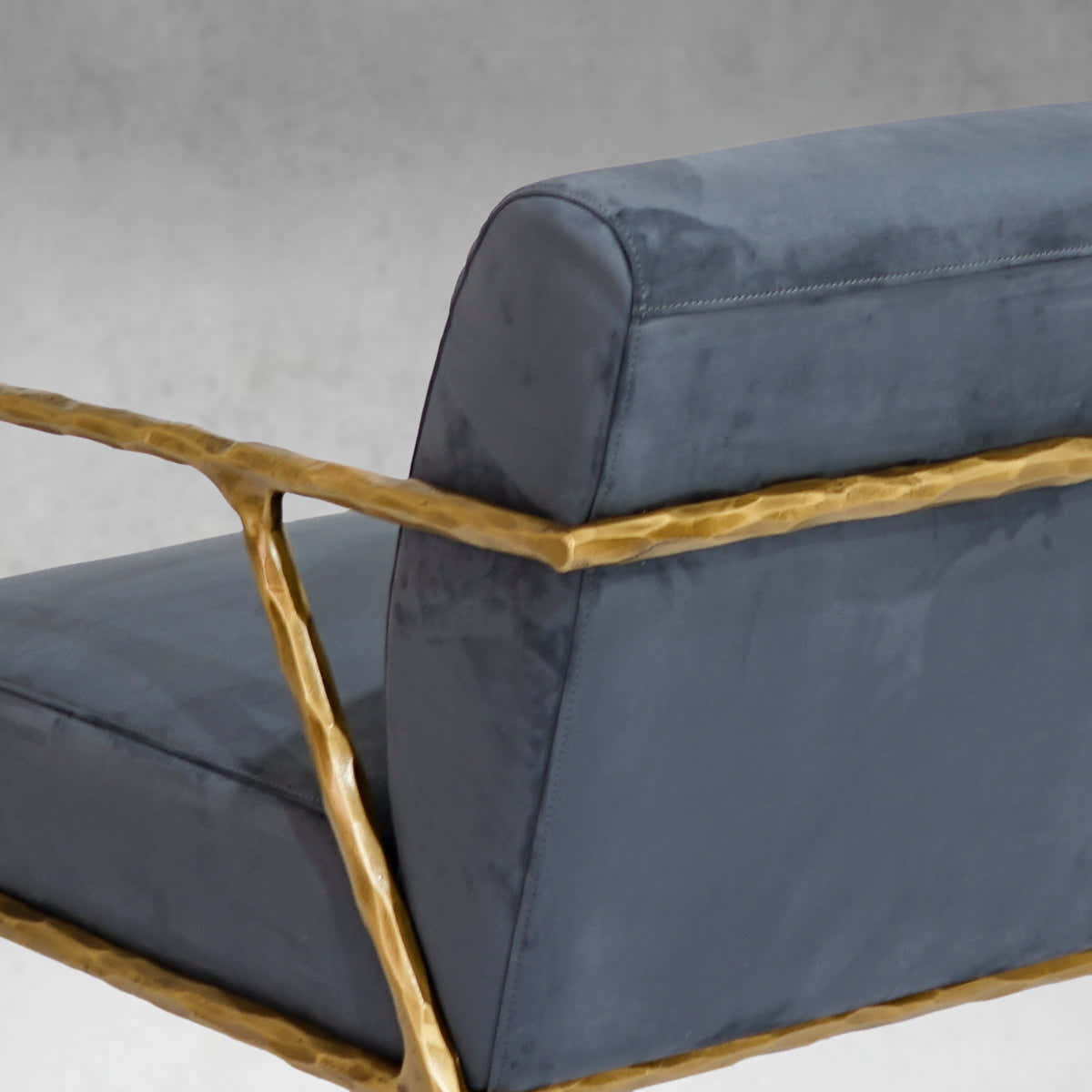Hand-Forged Metal Retro Silver Iron Frame Track Armchair