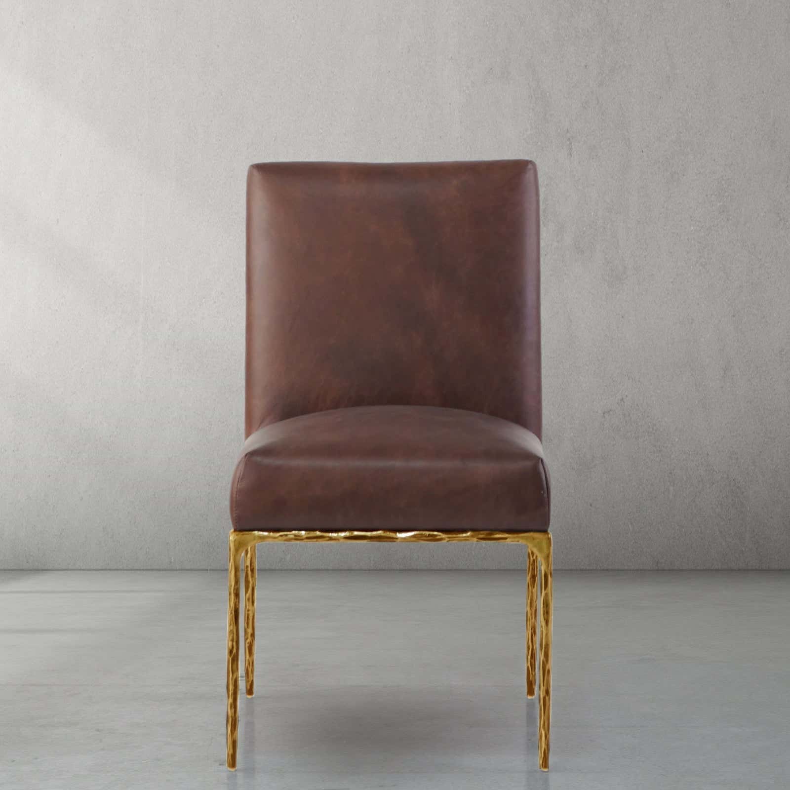 Hand-Forged Metal Minimalist Fabric Dining Chair