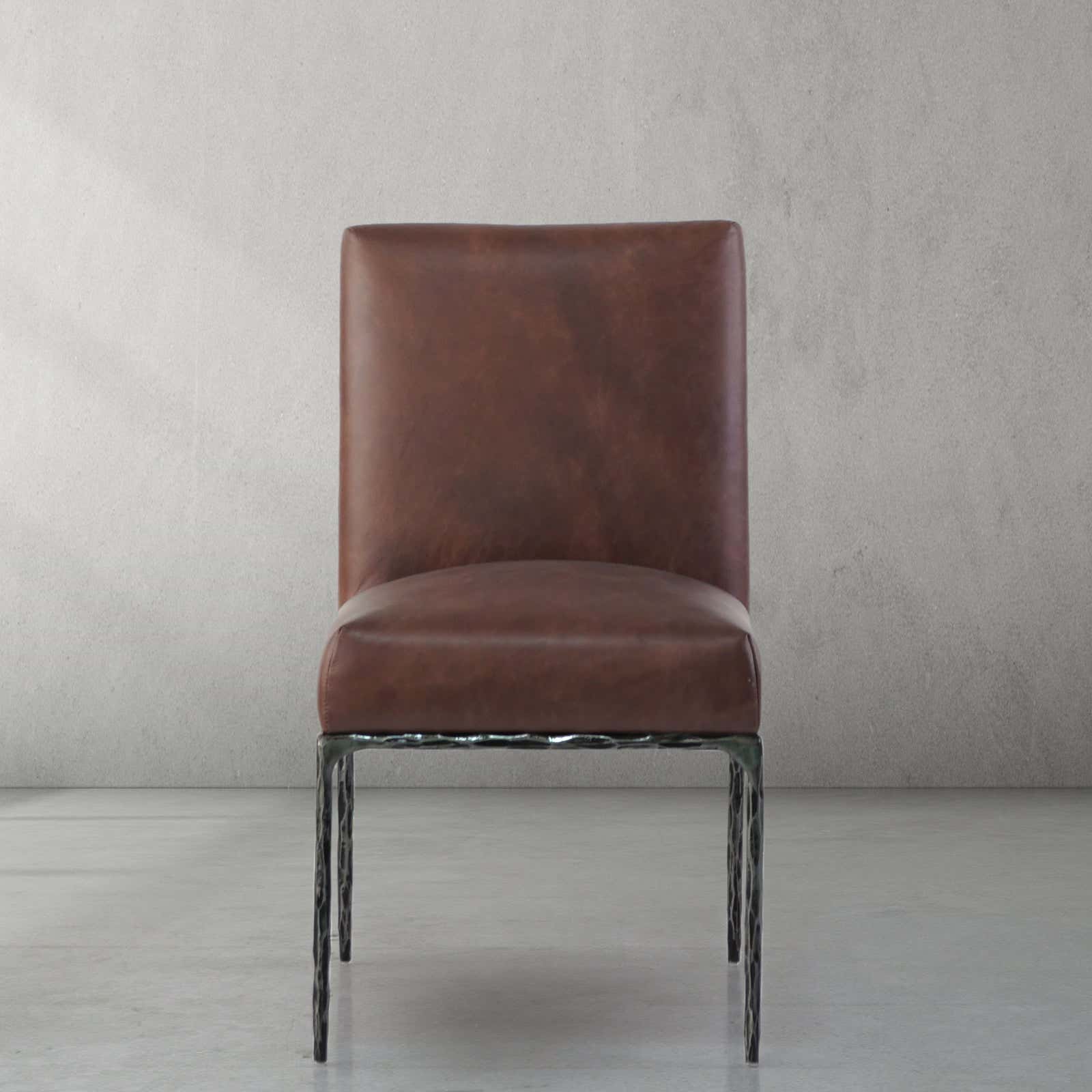 Hand-Forged Metal Minimalist Fabric Dining Chair