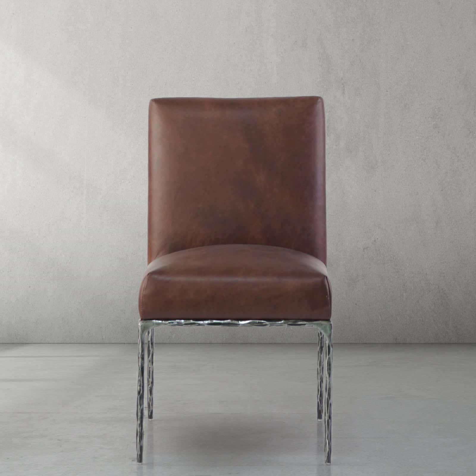 Hand-Forged Metal Minimalist Fabric Dining Chair