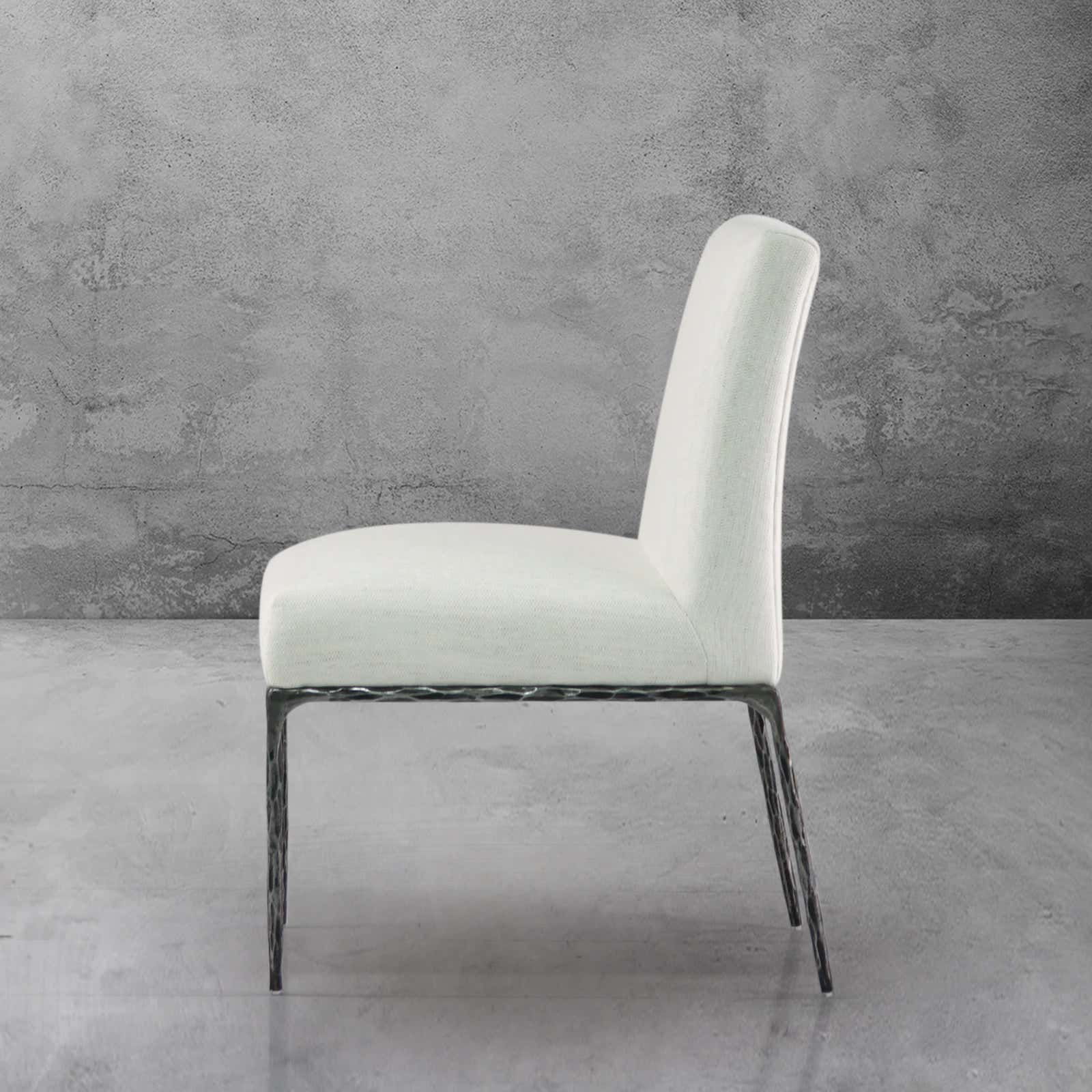 Hand-Forged Metal Minimalist Fabric Dining Chair