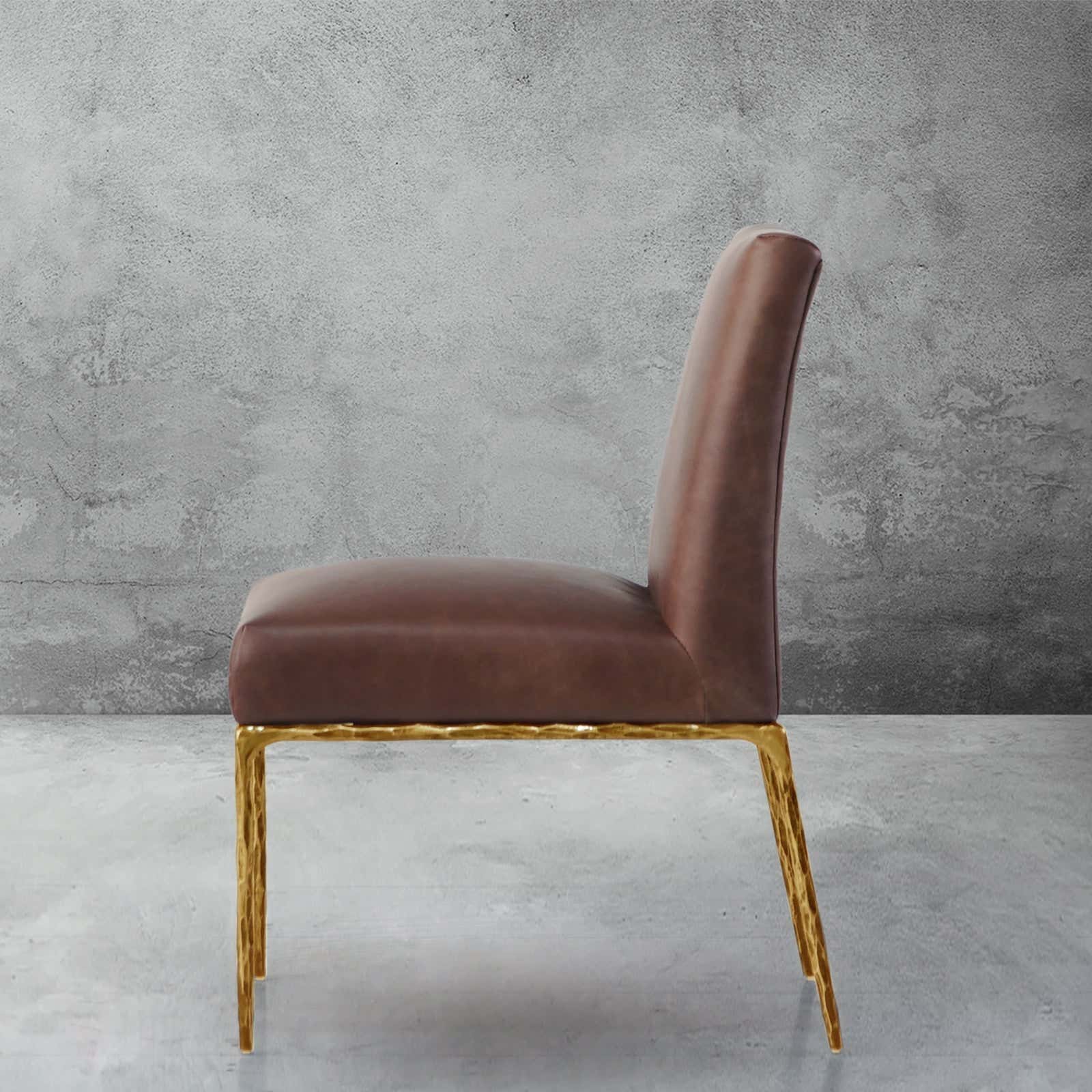 Hand-Forged Metal Minimalist Fabric Dining Chair