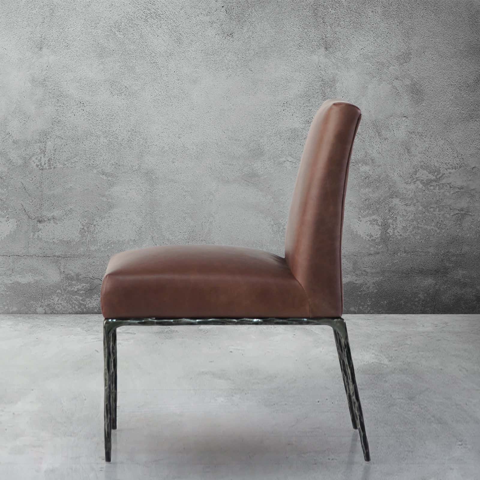 Hand-Forged Metal Minimalist Fabric Dining Chair