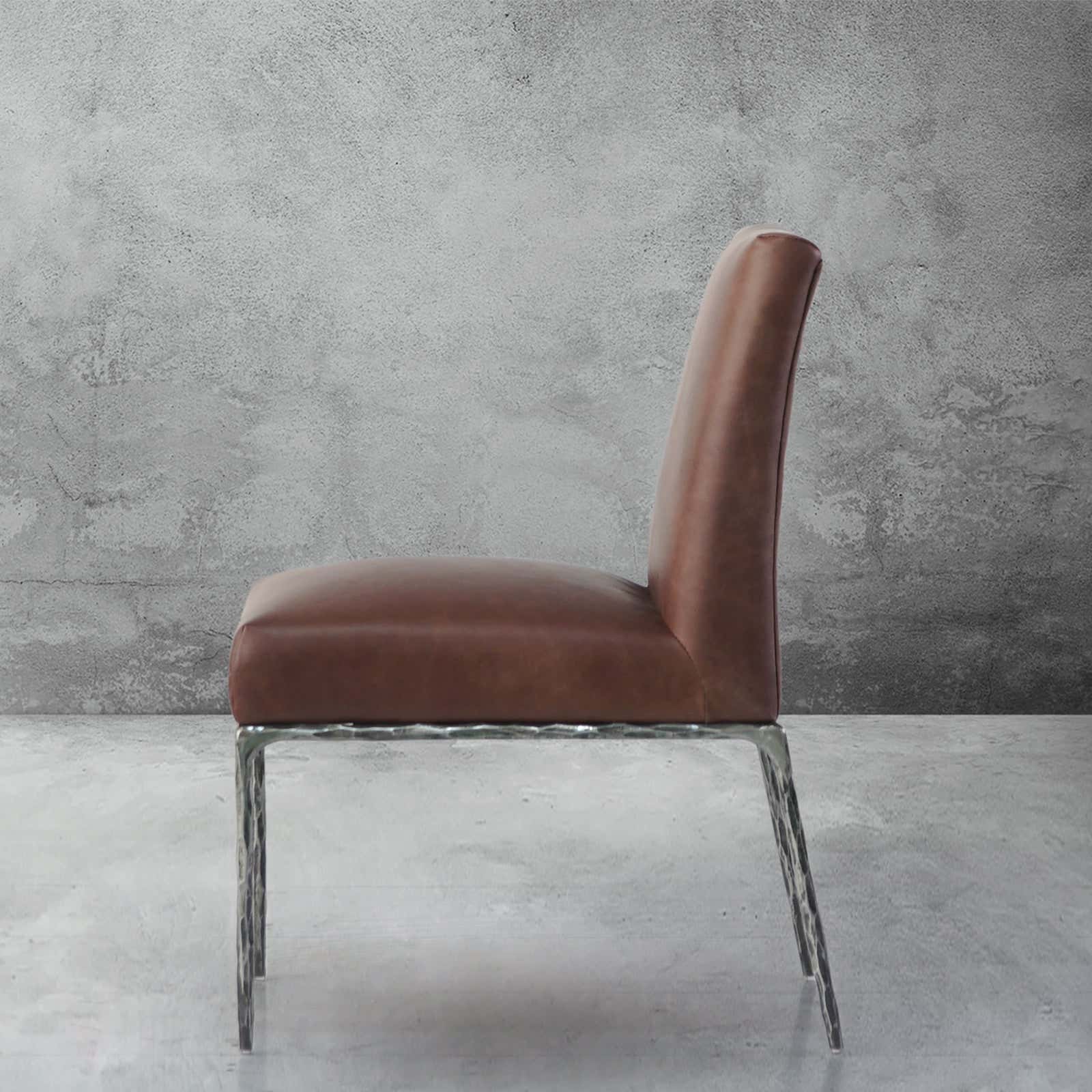 Hand-Forged Metal Minimalist Fabric Dining Chair
