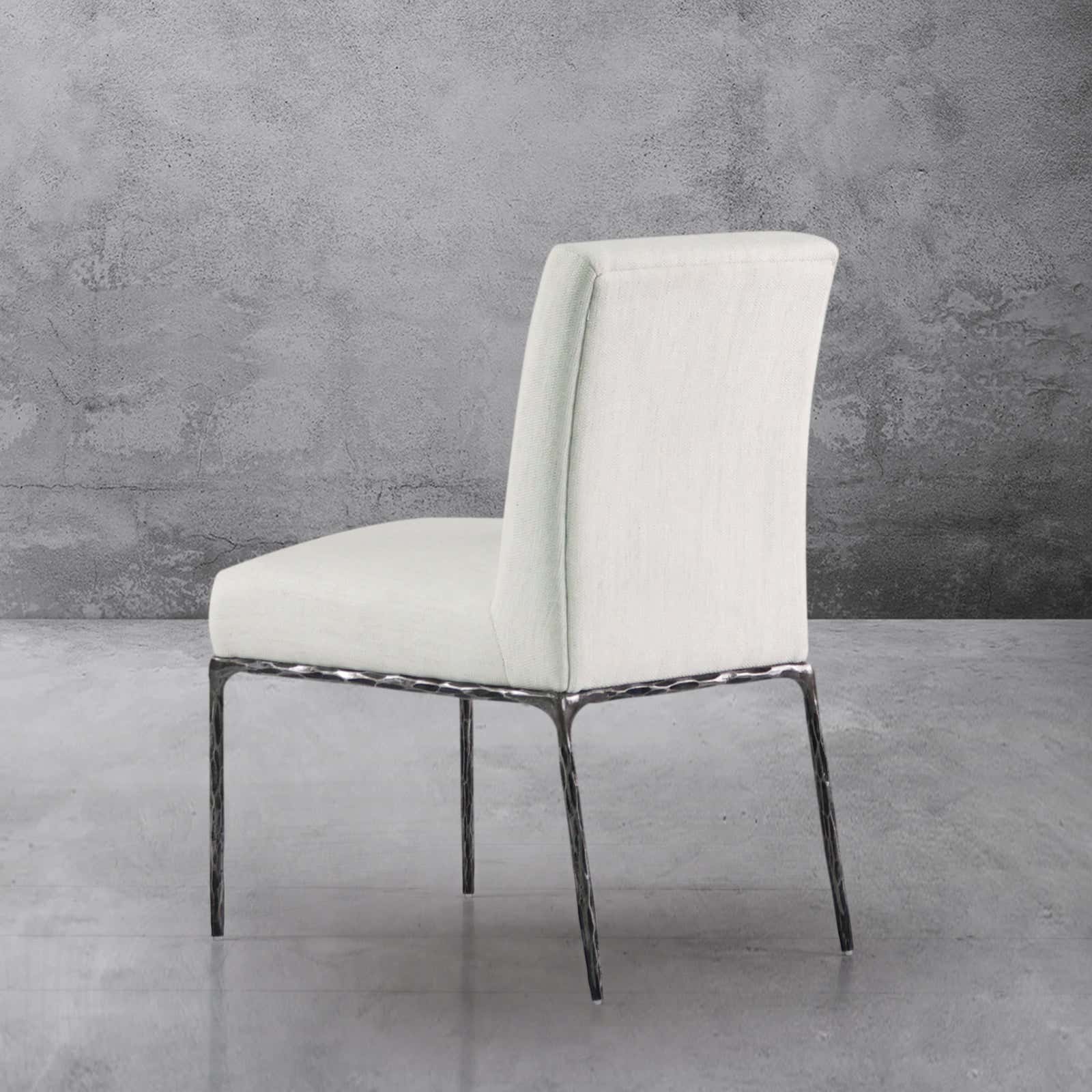 Hand-Forged Metal Minimalist Fabric Dining Chair