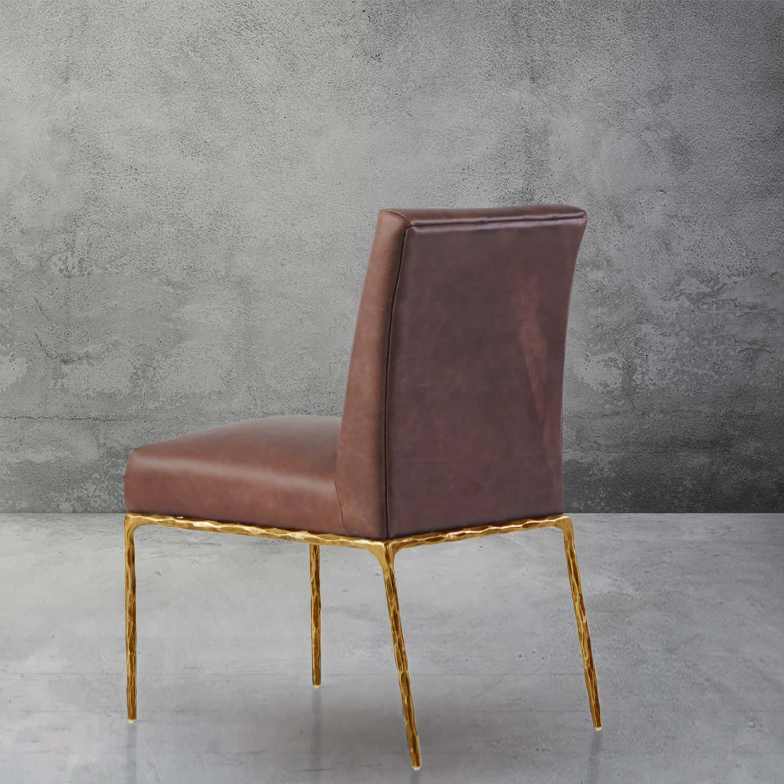 Hand-Forged Metal Minimalist Fabric Dining Chair