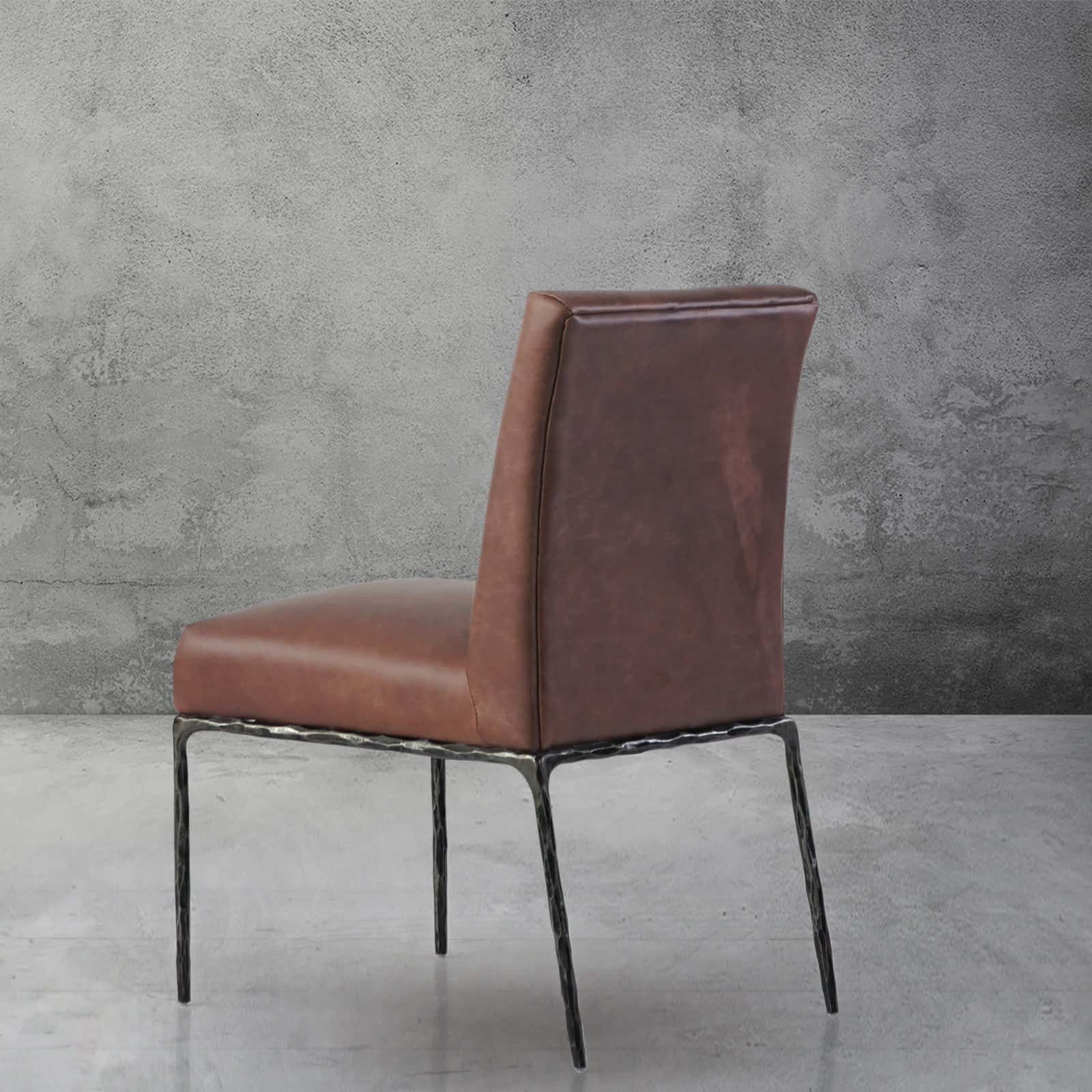 Hand-Forged Metal Minimalist Fabric Dining Chair