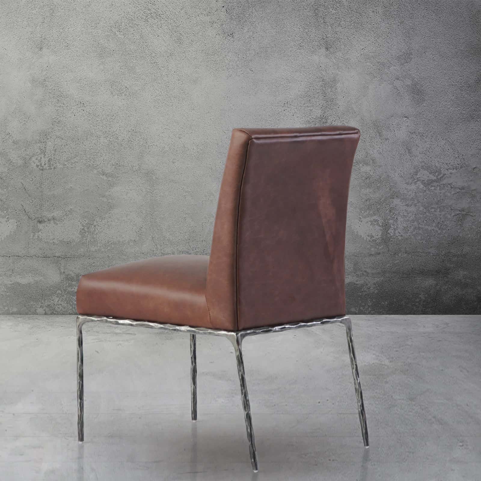 Hand-Forged Metal Minimalist Fabric Dining Chair