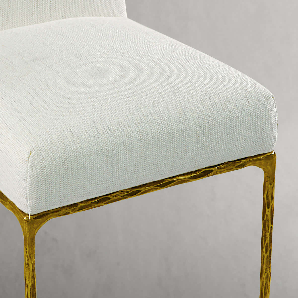 Hand-Forged Metal Minimalist Fabric Dining Chair