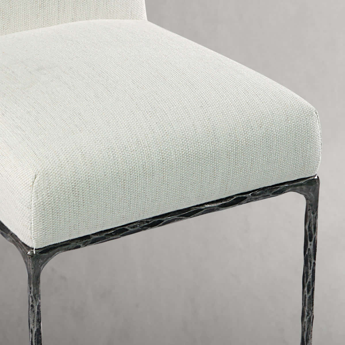 Hand-Forged Metal Minimalist Fabric Dining Chair
