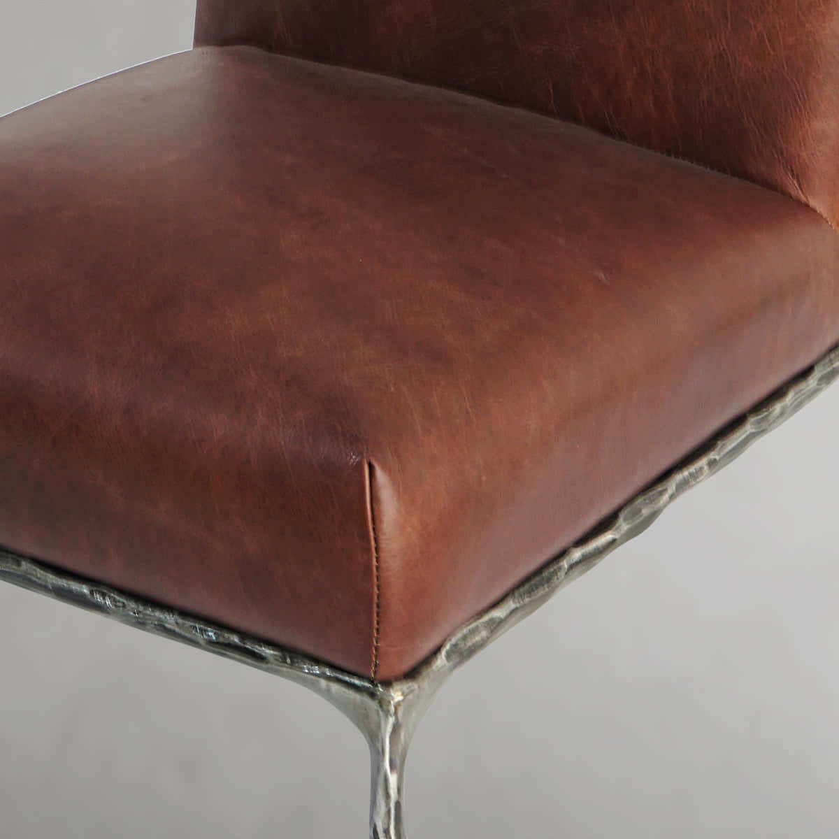 Hand-Forged Metal Minimalist Fabric Dining Chair