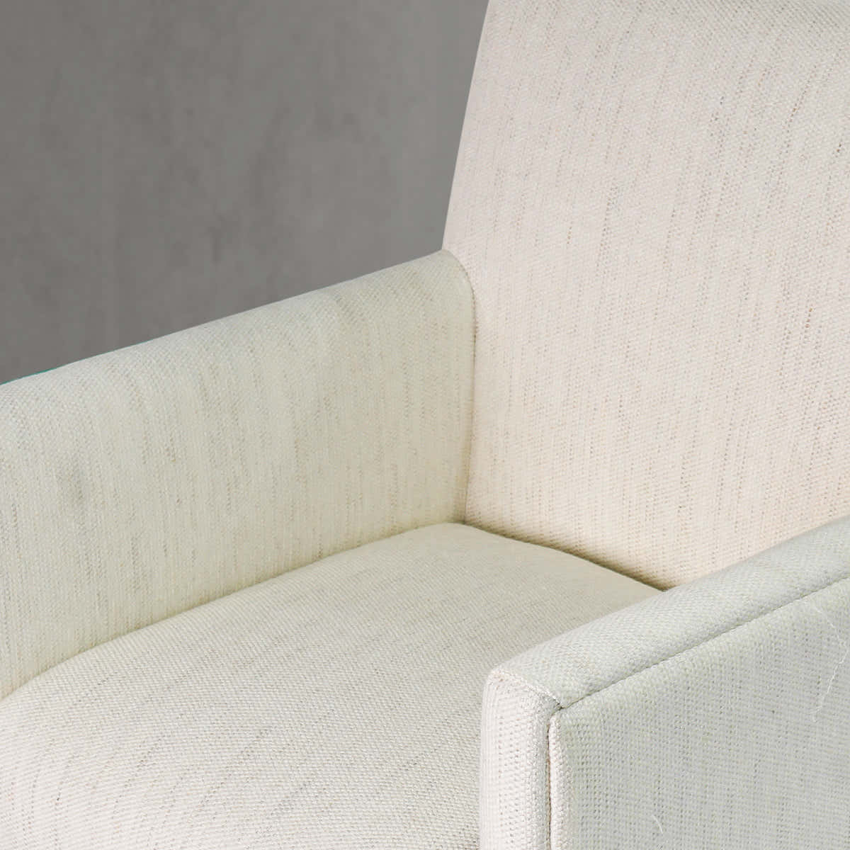 Hand-Forged Metal Track Fabric Lounge Armchair