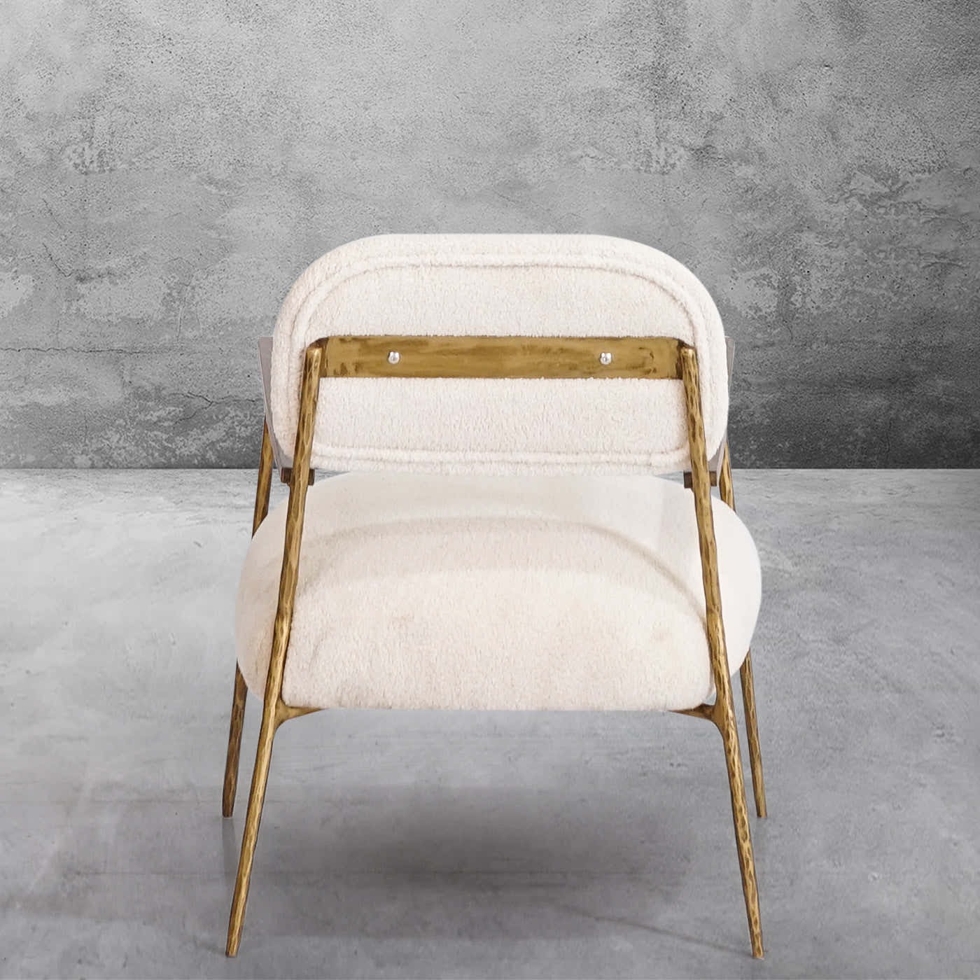 Hand-Forged Metal White Pure Wood Handrail Chair