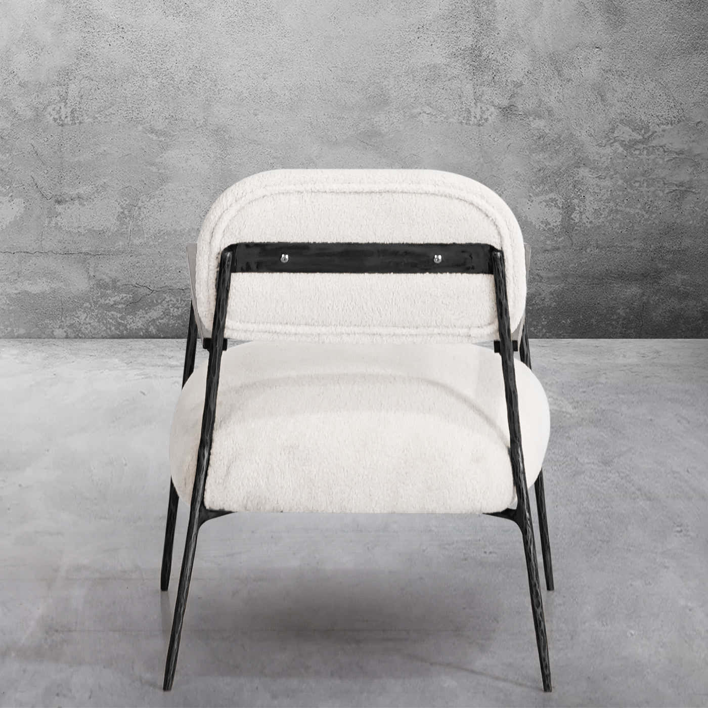 Hand-Forged Metal White Pure Wood Handrail Chair