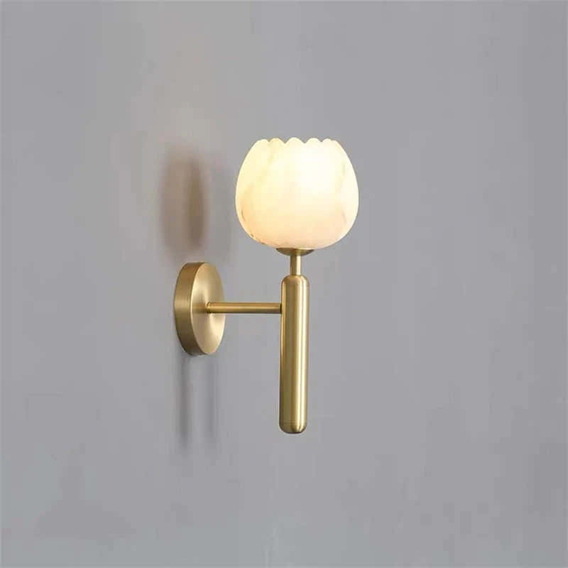 Alabaster Globe Wall Sconce For Bedroom