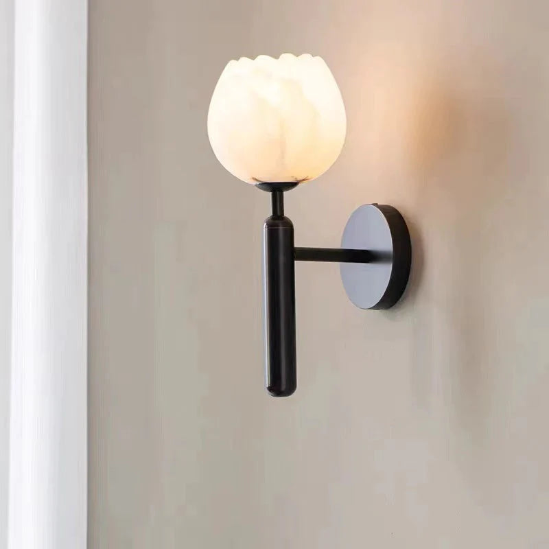 Alabaster Globe Wall Sconce For Bedroom