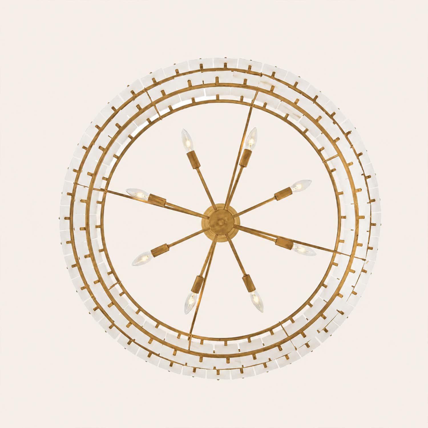 Simona Alabaster Drum 2-Tier Chandelier