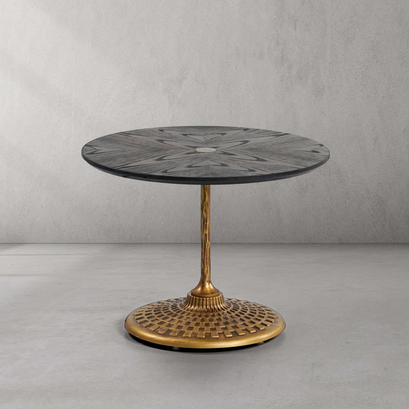 Hand-Forged Metal Wooden Side Table