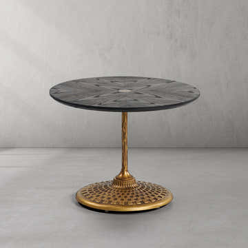 Hand-Forged Metal Wooden Side Table