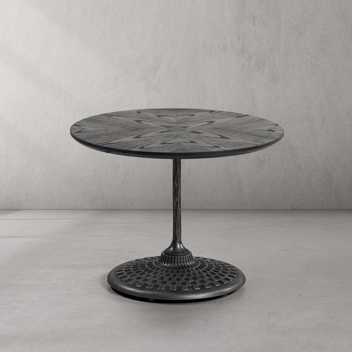 Hand-Forged Metal Wooden Side Table