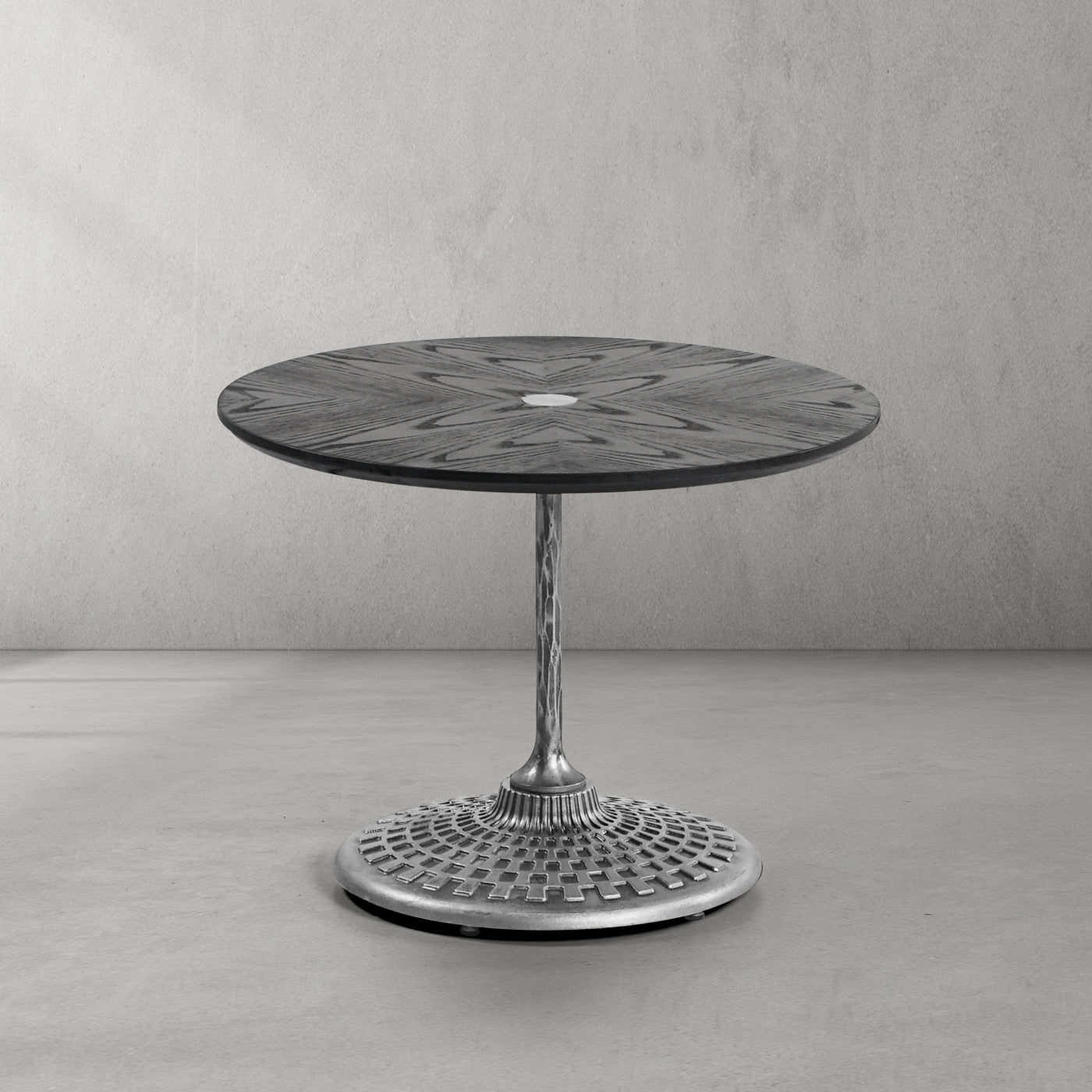 Hand-Forged Metal Wooden Side Table