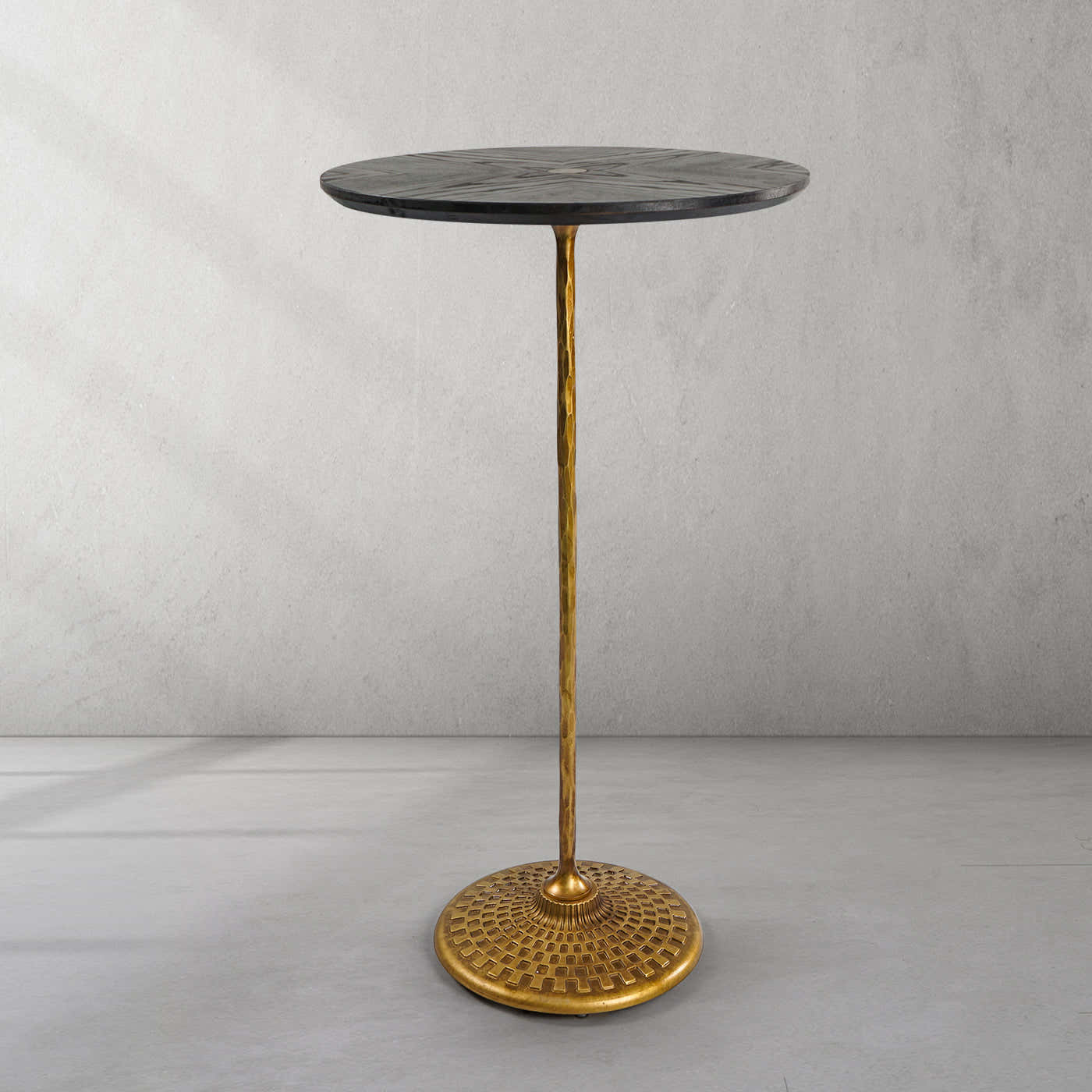 Hand-Forged Metal Wooden Side Table