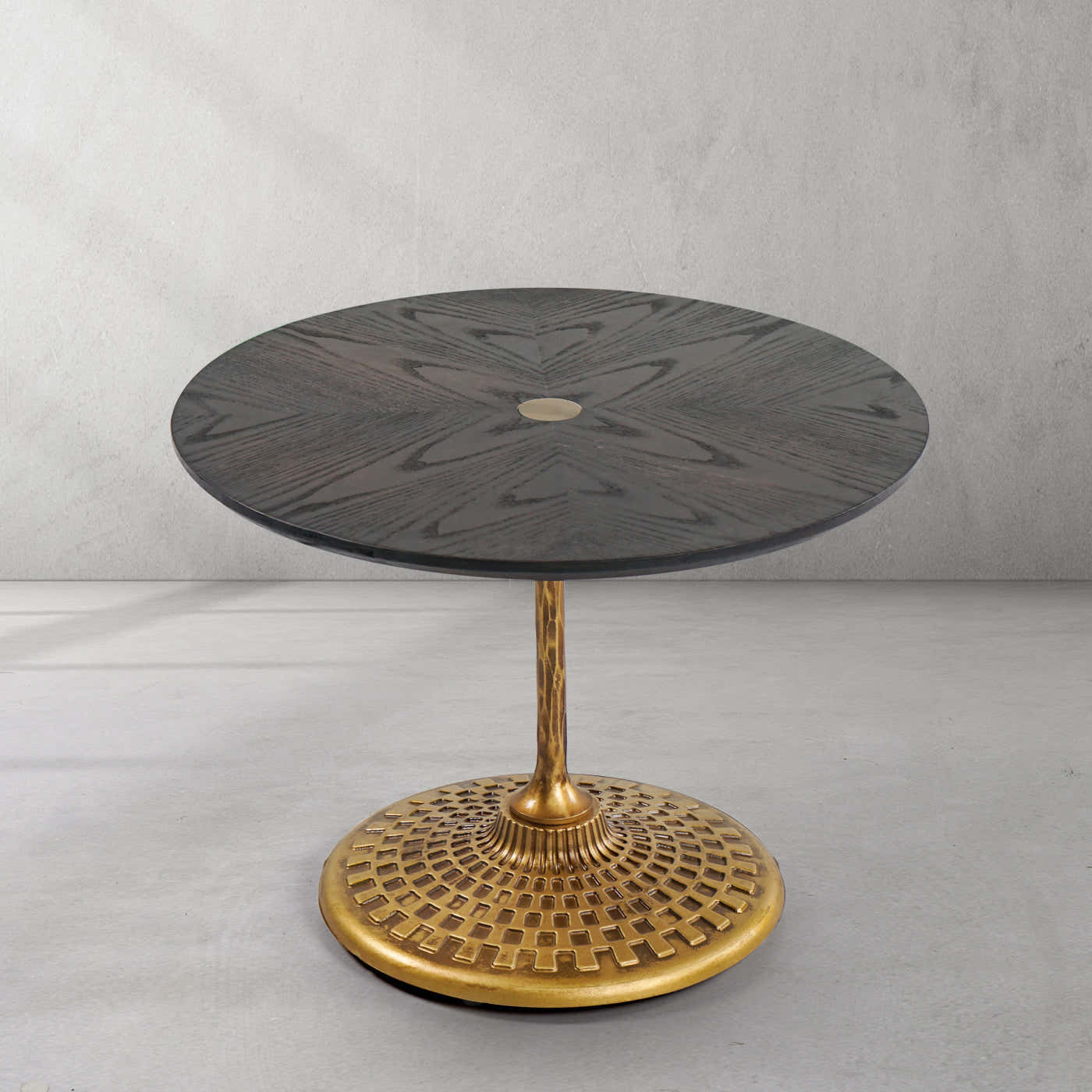Hand-Forged Metal Wooden Side Table