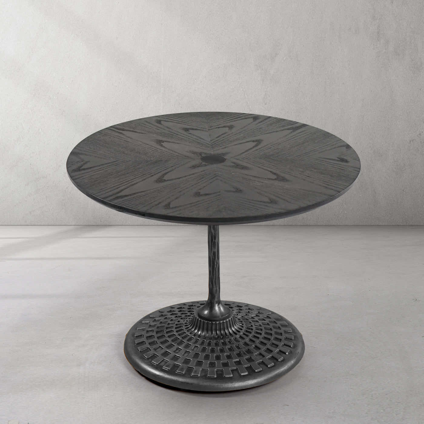 Hand-Forged Metal Wooden Side Table