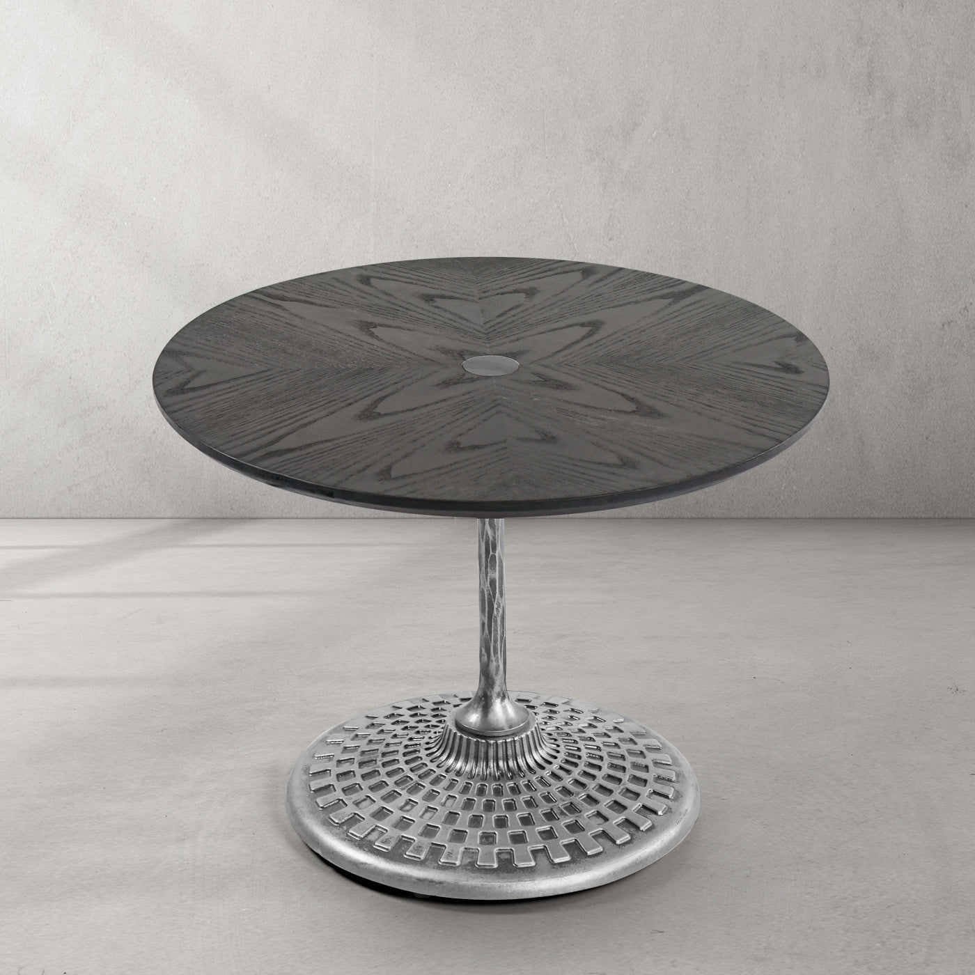 Hand-Forged Metal Wooden Side Table