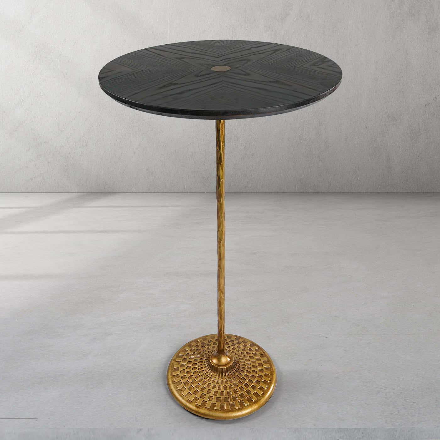 Hand-Forged Metal Wooden Side Table