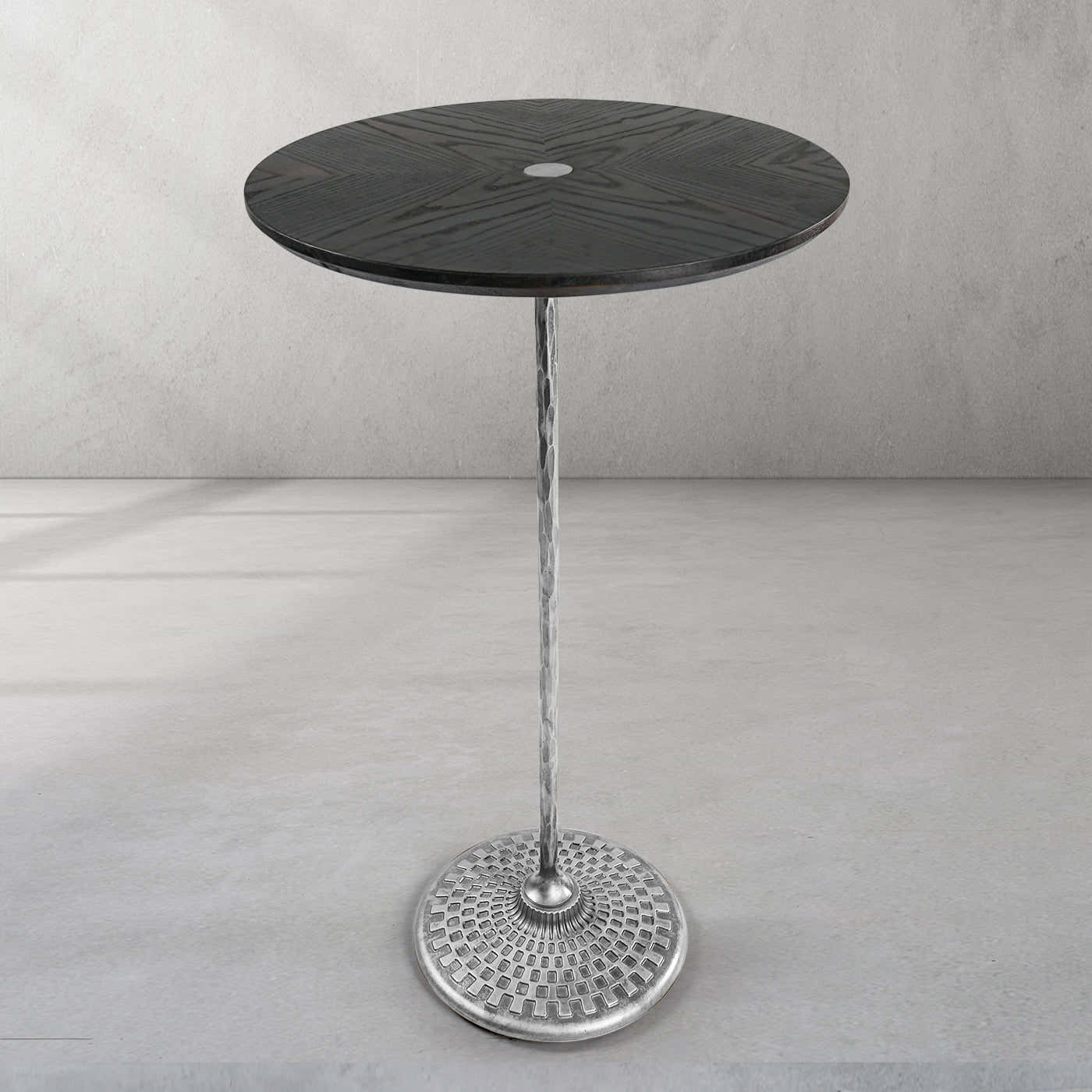 Hand-Forged Metal Wooden Side Table