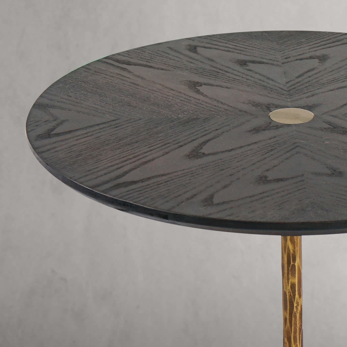 Hand-Forged Metal Wooden Side Table