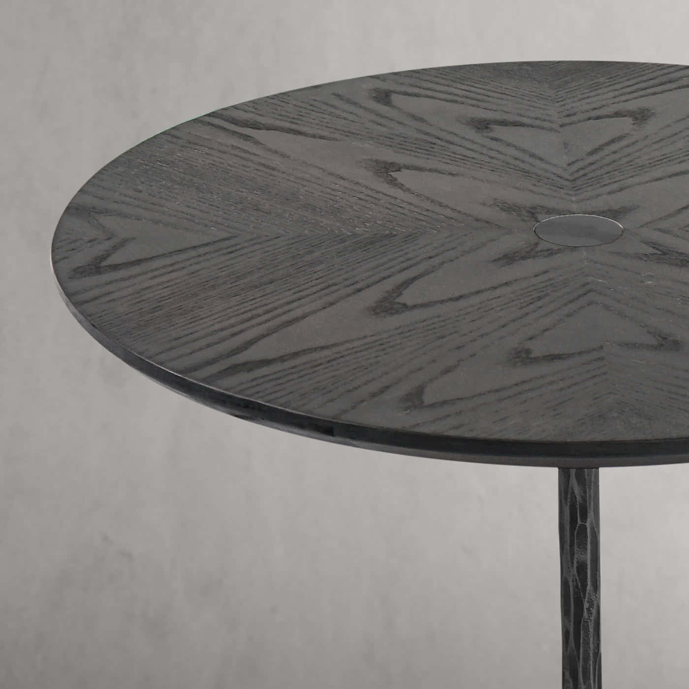 Hand-Forged Metal Wooden Side Table