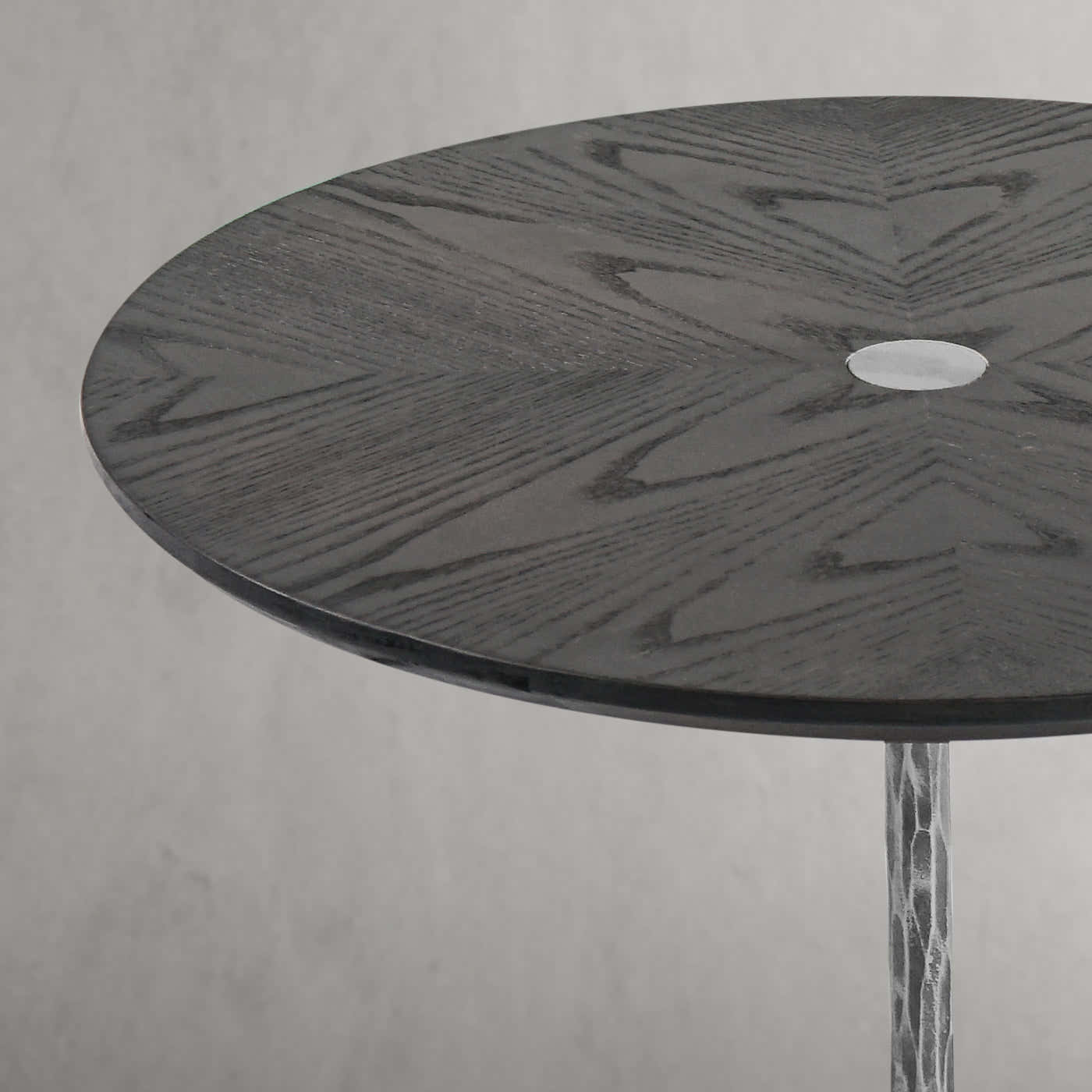 Hand-Forged Metal Wooden Side Table