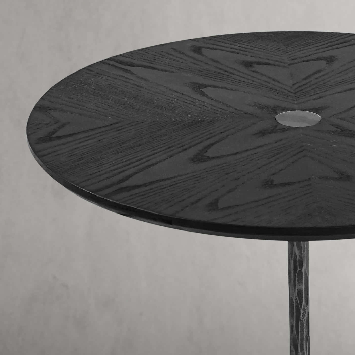 Hand-Forged Metal Wooden Side Table