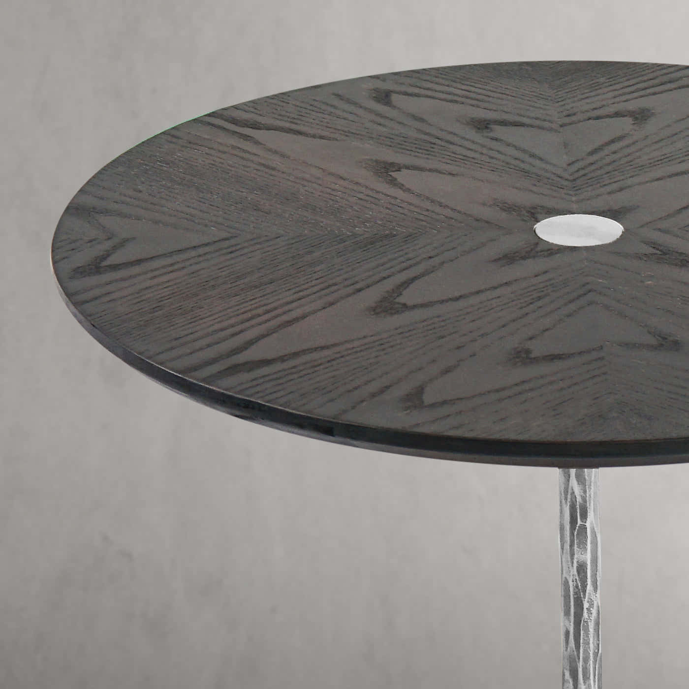 Hand-Forged Metal Wooden Side Table