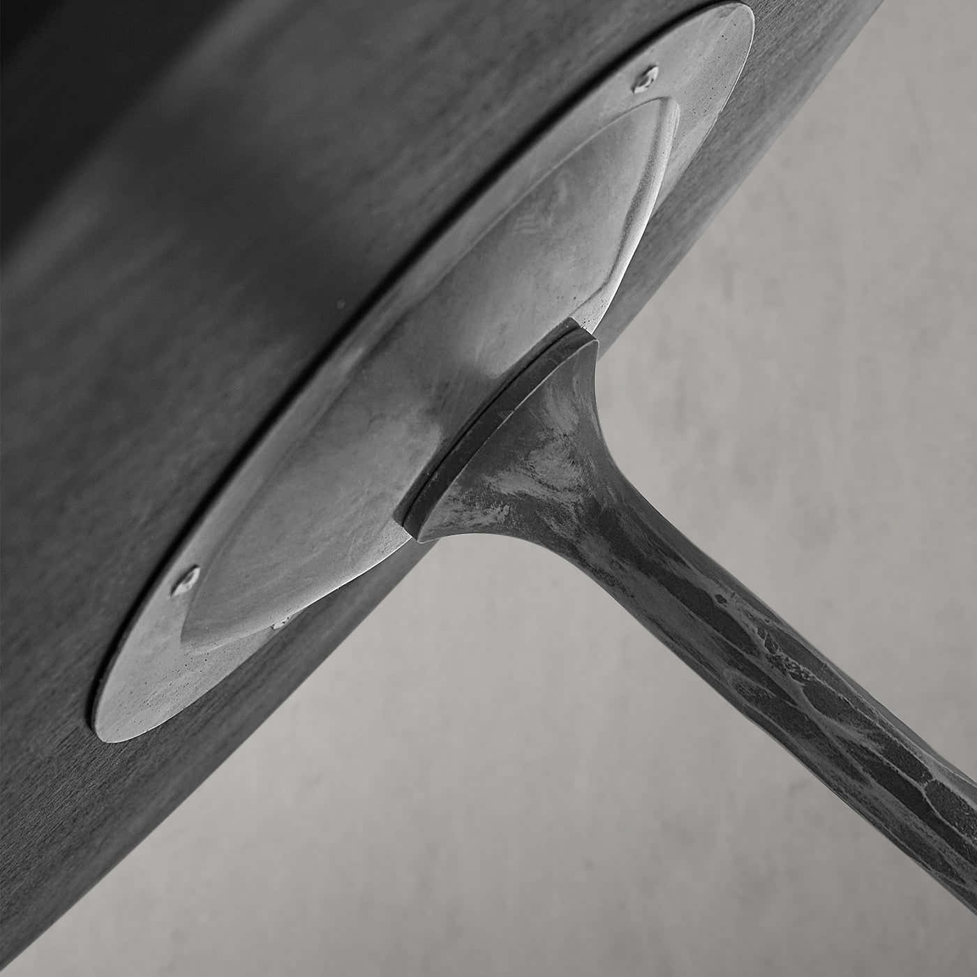 Hand-Forged Metal Wooden Side Table