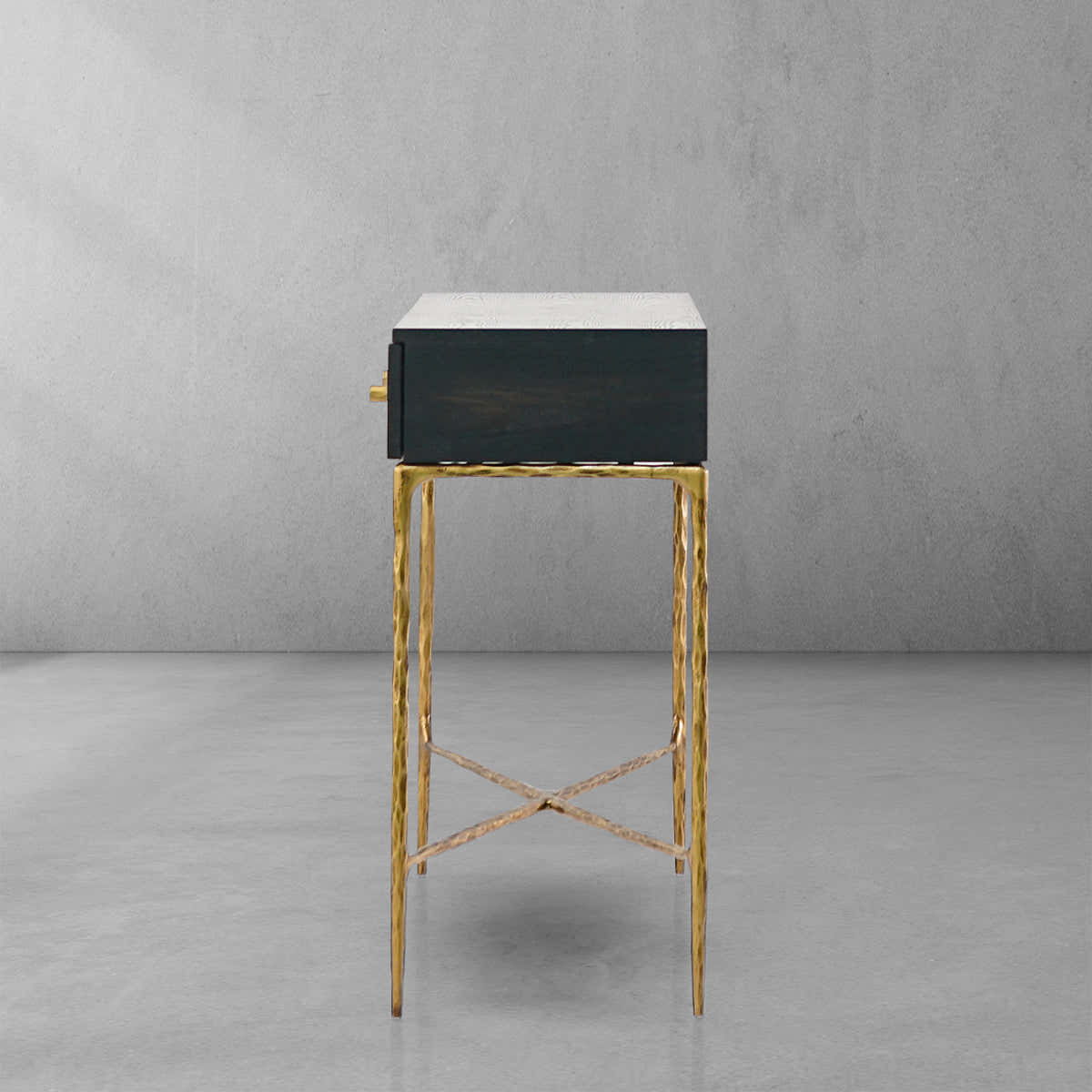 Hand-Forged Metal 3 Drawer Desk