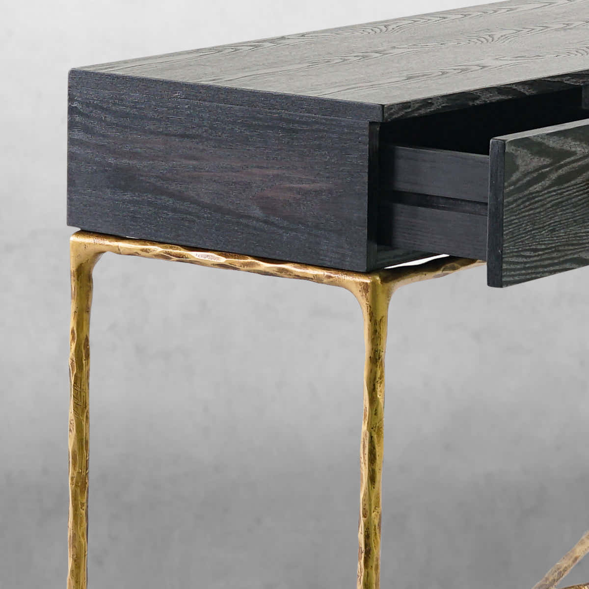 Hand-Forged Metal 3 Drawer Desk