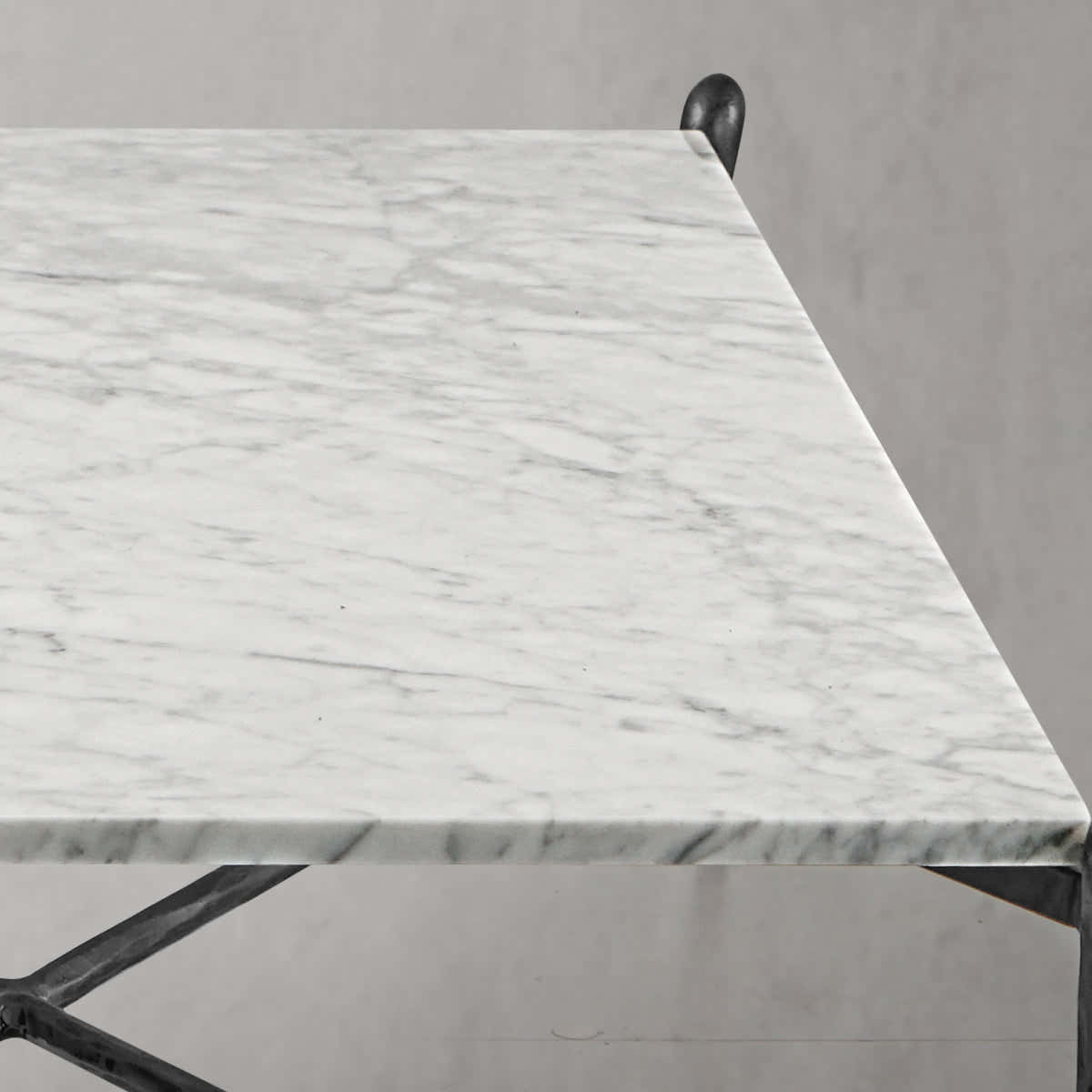 Hand-Forged Metal Square Horn Marble Coffee Table 39" 50"