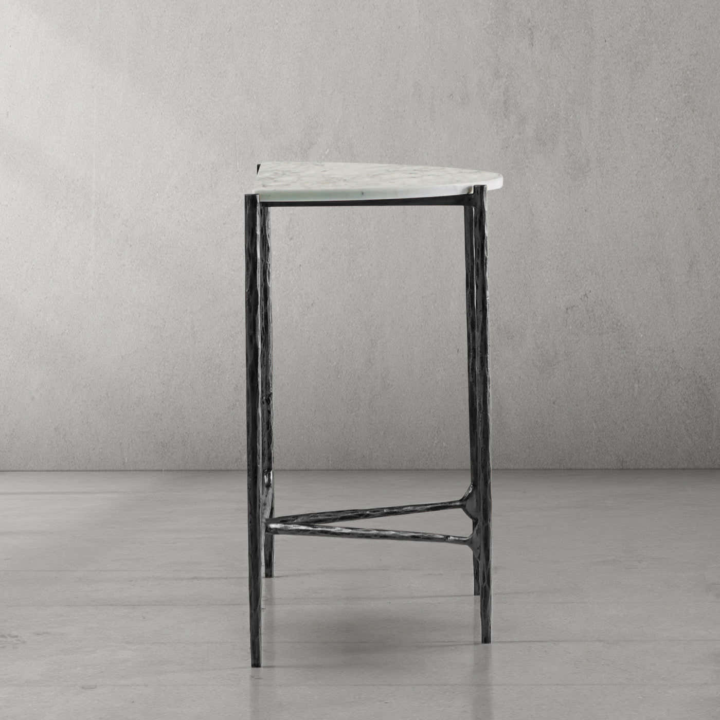 Hand-Forged Metal Semi-circle Console Table